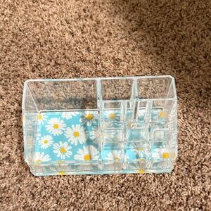 Floral Acrylic Organizer with Daisy Design